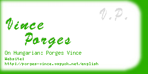 vince porges business card